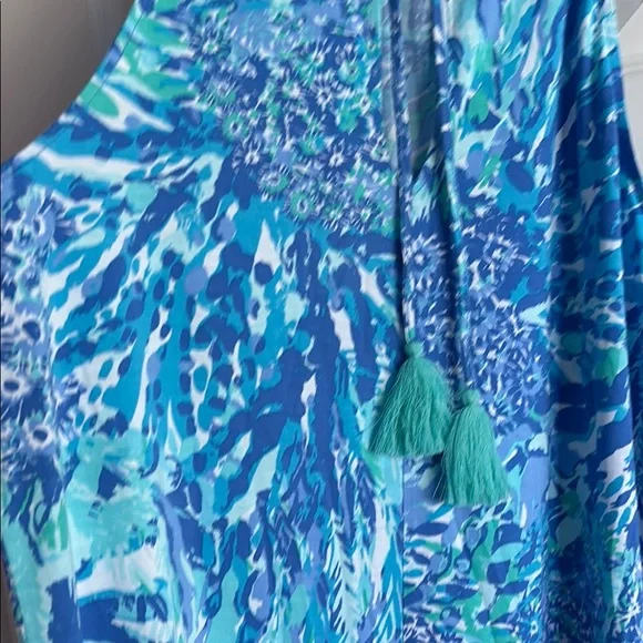 Lilly Pulitzer Blue and Green Maxi Dress - Picture 7 of 8